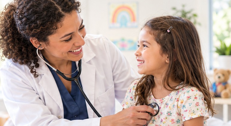 Healthcare professional speaking with a patient